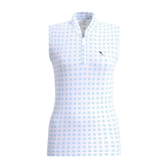 Polo 1/4 Zip Antigua Azure Femme