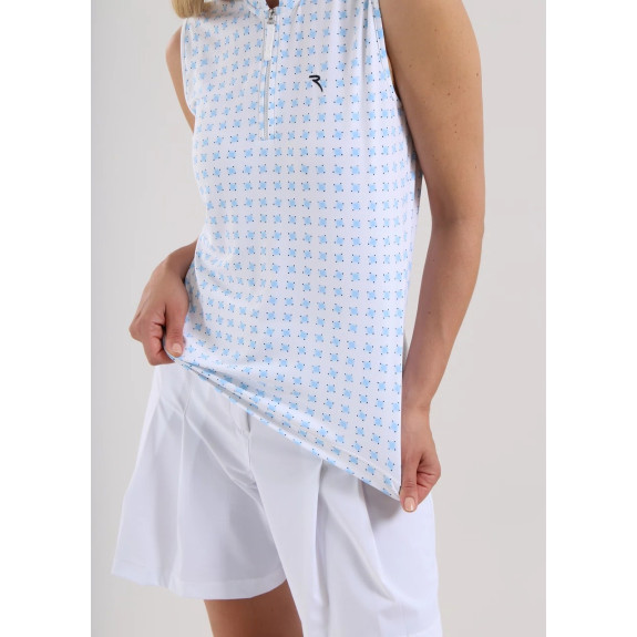 Polo 1/4 Zip Antigua Azure Femme