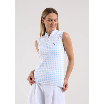 Polo 1/4 Zip Antigua Azure Femme