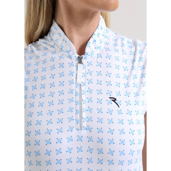Polo 1/4 Zip Antigua Azure Femme