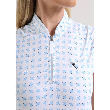 Polo 1/4 Zip Antigua Azure Femme