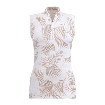 Polo 1/4 Zip Antigua Sand Leaves Femme