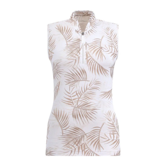 Polo 1/4 Zip Antigua Sand Leaves Femme