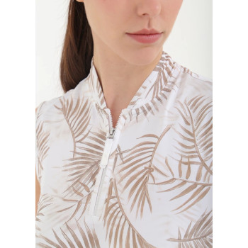 Polo 1/4 Zip Antigua Sand Leaves Femme 2