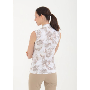 Polo 1/4 Zip Antigua Sand Leaves Femme