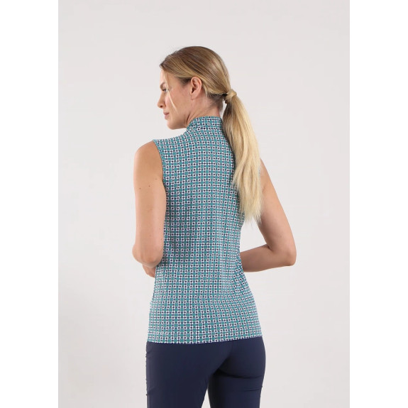 Polo 1/4 Zip Antigua Emerald Gems Femme