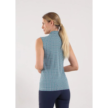 Polo 1/4 Zip Antigua Emerald Gems Femme