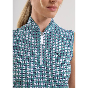 Polo 1/4 Zip Antigua Emerald Gems Femme