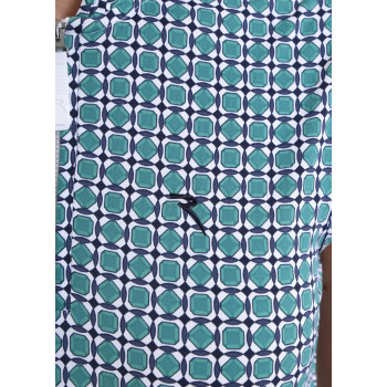 Polo 1/4 Zip Antigua Emerald Gems Femme