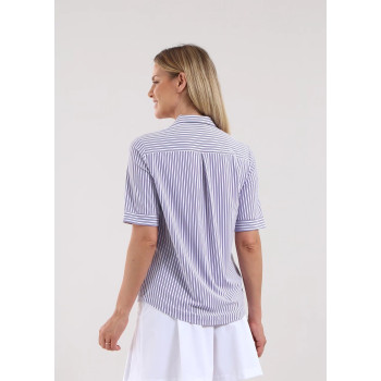 Polo Alissa White-Lilac Lines Femme