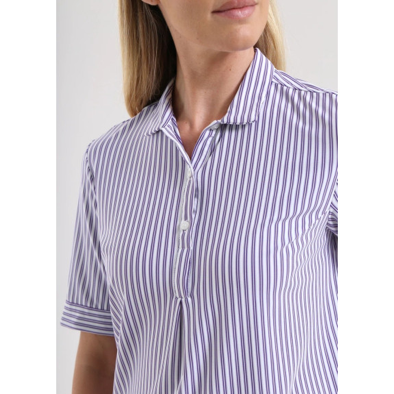 Polo Alissa White-Lilac Lines Femme