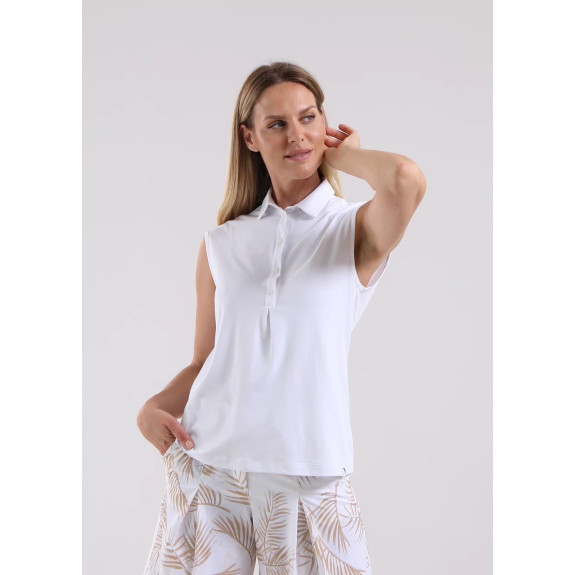 Polo sans manches Advice White Femme