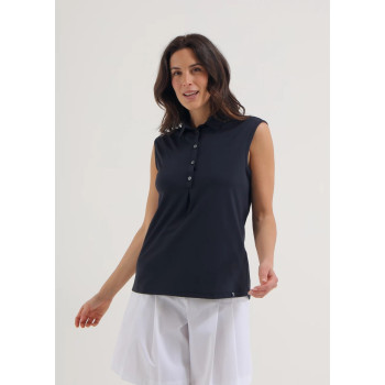 Polo sans manches Advice Navy Femme