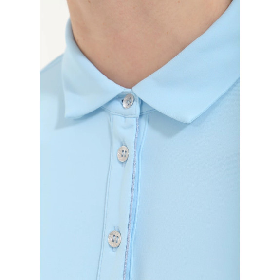 Polo manches longues Amur Azure Femme