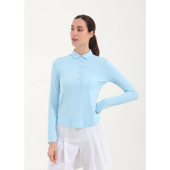 Polo manches longues Amur Azure Femme
