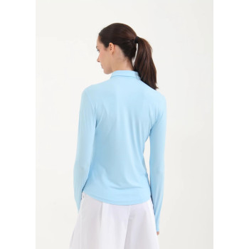 Polo manches longues Amur Azure Femme