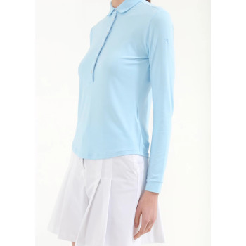 Polo manches longues Amur Azure Femme