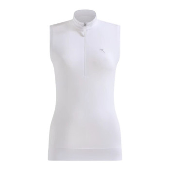 Polo sans manches 1/2 Zip Anybody White Femme