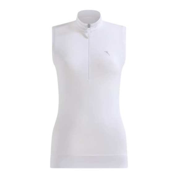 Polo sans manches 1/2 Zip Anybody White Femme