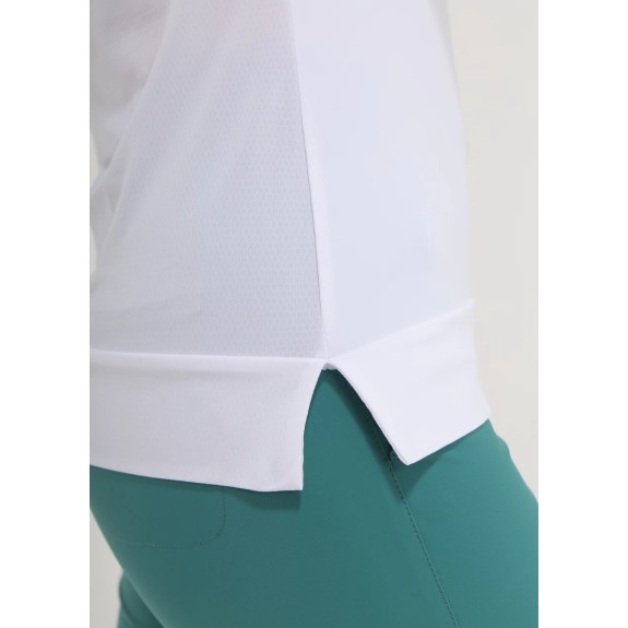 Polo sans manches 1/2 Zip Anybody White Femme