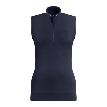 Polo sans manches 1/2 Zip Anybody Navy Femme