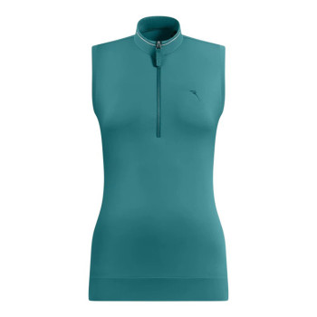 Polo sans manches 1/2 Zip Anybody Edge Green Femme