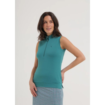 Polo sans manches 1/2 Zip Anybody Edge Green Femme 2