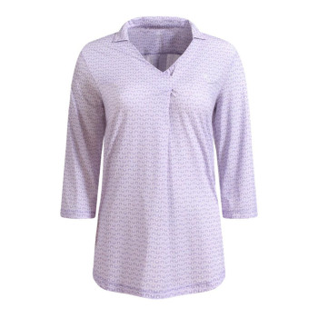 Polo manches 3/4 Ashanti Lilac Palms Femme