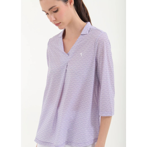Polo manches 3/4 Ashanti Lilac Palms Femme