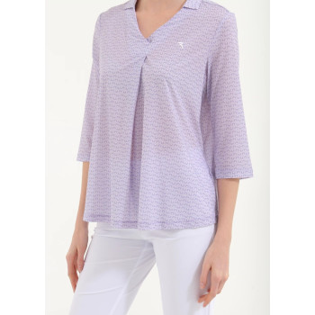 Polo manches 3/4 Ashanti Lilac Palms Femme