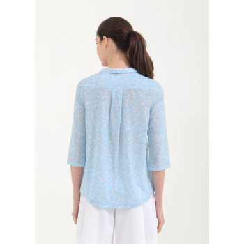 Polo manches 3/4 Ashanti Azure Femme