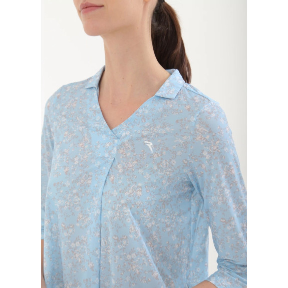 Polo manches 3/4 Ashanti Azure Femme
