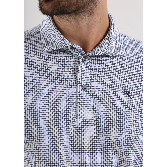 Polo Agree White Navy Homme