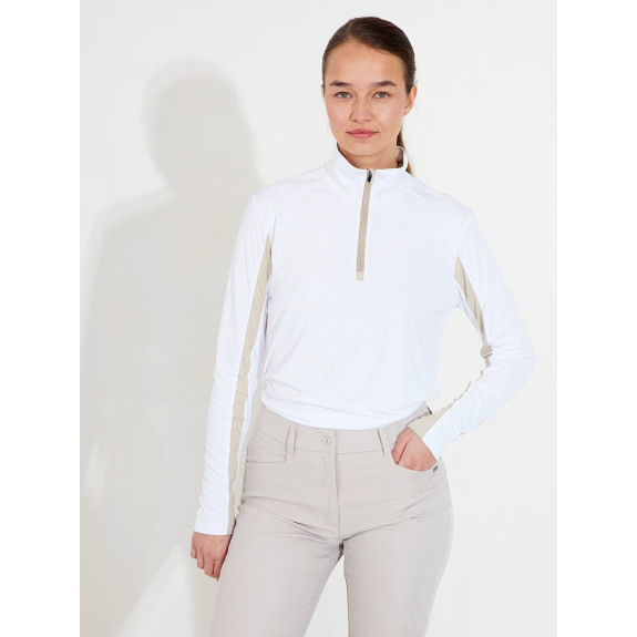 Pull 1/4 Zip Aloha UV White/Beige Femme