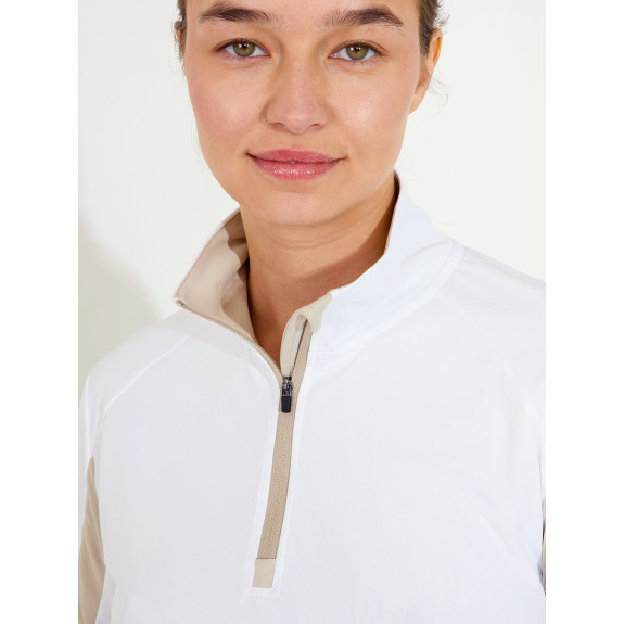 Pull 1/4 Zip Aloha UV White/Beige Femme