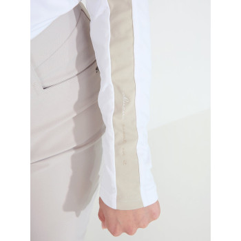 Pull 1/4 Zip Aloha UV White/Beige Femme