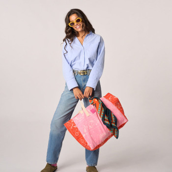 Sac cabas 100% coton bio Rose Orange