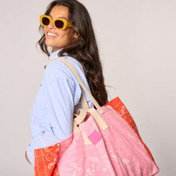 Sac cabas 100% coton bio Rose Orange