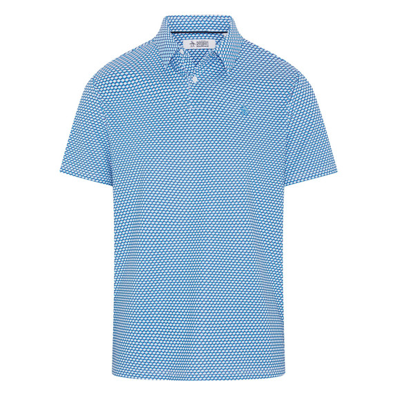 Polo Micro Geo Print Malibu Blue Homme