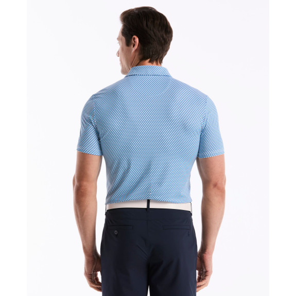 Polo Micro Geo Print Malibu Blue Homme