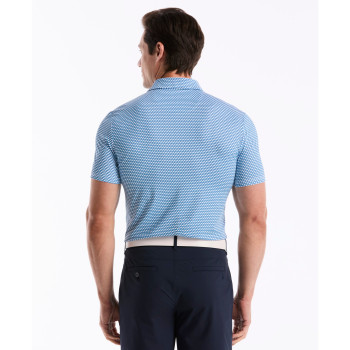 Polo Micro Geo Print Malibu Blue Homme
