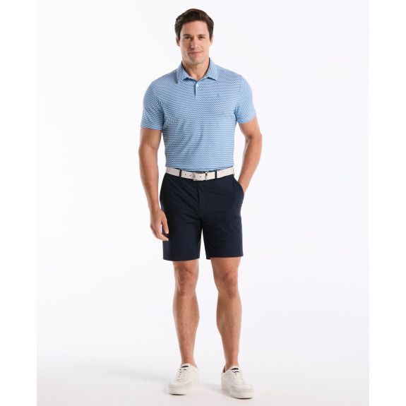 Polo Micro Geo Print Malibu Blue Homme
