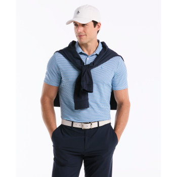 Polo Micro Geo Print Malibu Blue Homme