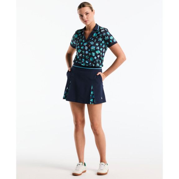 Jupe Floral Pleated Black Iris Femme