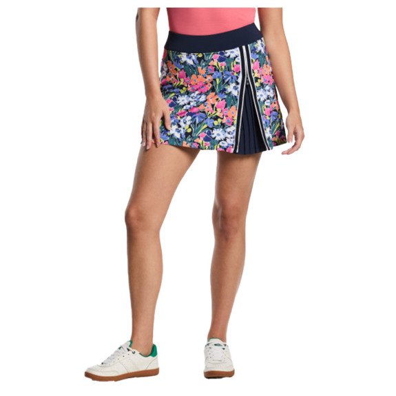 Jupe Sketch Floral Pleated Black Iris Femme