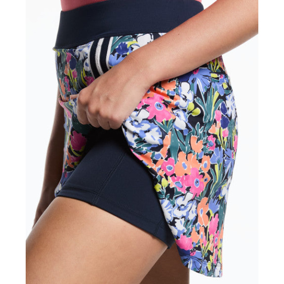 Jupe Sketch Floral Pleated Black Iris Femme