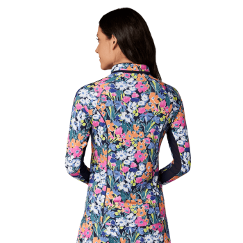 Veste 1/4 Zip Skecth Floral Sun Protection Black Iris Femme
