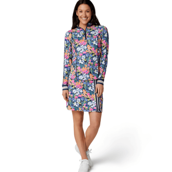 Veste 1/4 Zip Skecth Floral Sun Protection Black Iris Femme