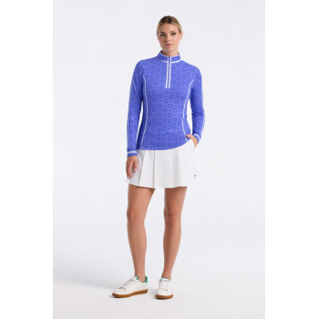 Veste 1/4 Zip Geo Floral Sun Protection Ultramarine Femme 2