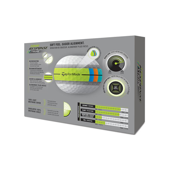 12 Balles de golf Tour Response Neon Stripe Multi